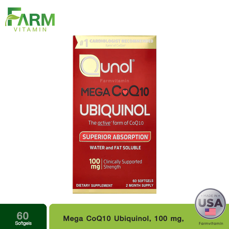 Qunol, Mega CoQ10 Ubiquinol, 100 mg, 60 Softgels