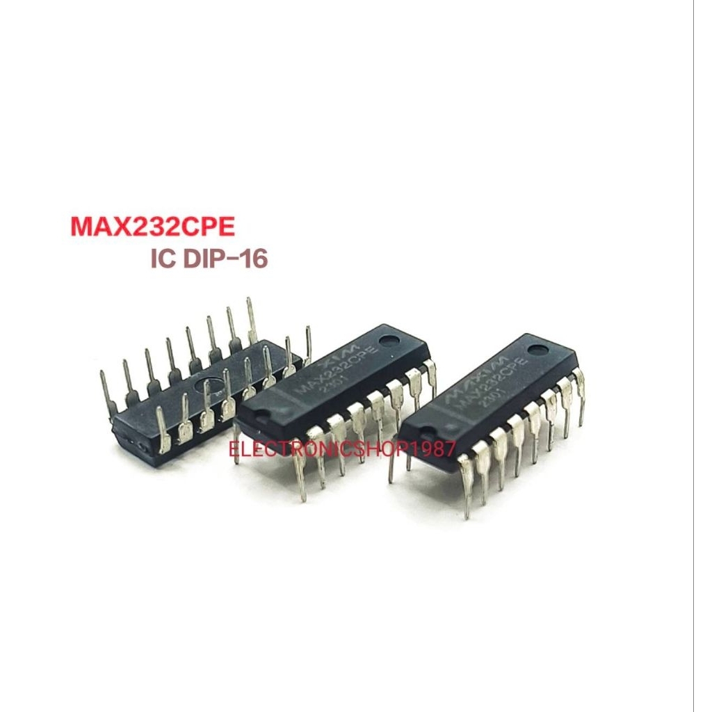 ราคาต่อ 1ตัว 👉👉 MAX232CPE+ MAX232 232CPE IC DIP-16 RS-232 Interface IC Multichannel RS-232 Drivers ไ