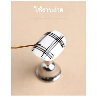 Nail.Girl แปรงปากกาวาดเส้นเล็บ ด้ามจับไม้ 6/9/12/15/18 มม พู่กันเพ้นท์เล็บเจล พร้อมปลอก ใช้สำหรับวาดลวดลายบนเล็บ