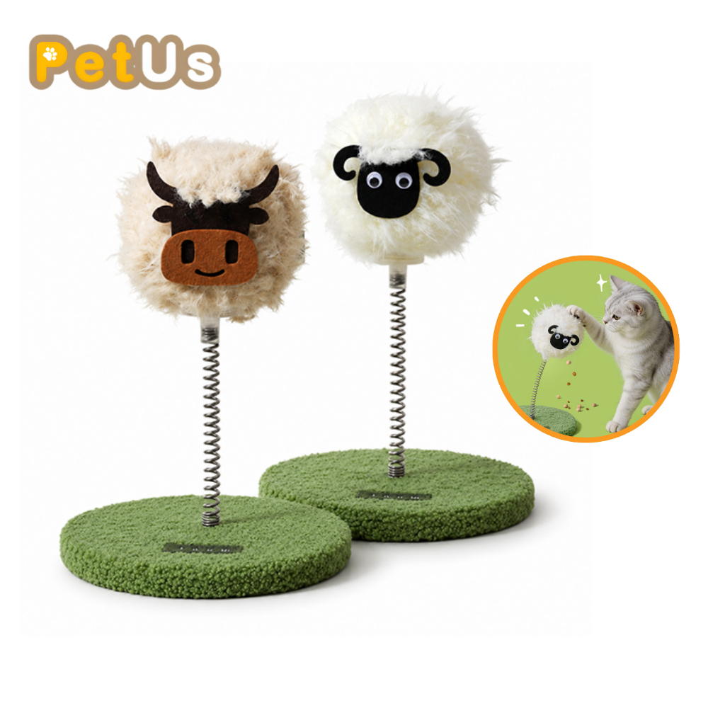 ของเล่นแมว Cat Toy ตุ๊กตาสปริงแมว ใส่อาหารเม็ดและขนมได้ ฐานหนักมั่นคง ตบแล้วเด้ง ช่วยฝึกสมองแก้เบื่อ