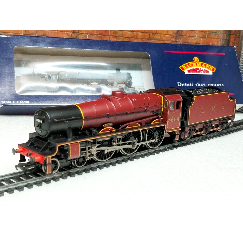 โมเดลรถไฟหัวรถจักรไอน้ำ Jubilee Jutland LMS Crimson Bachmann OO Scale * มือสอง สภาพดี * โมเดลรถไฟ  O