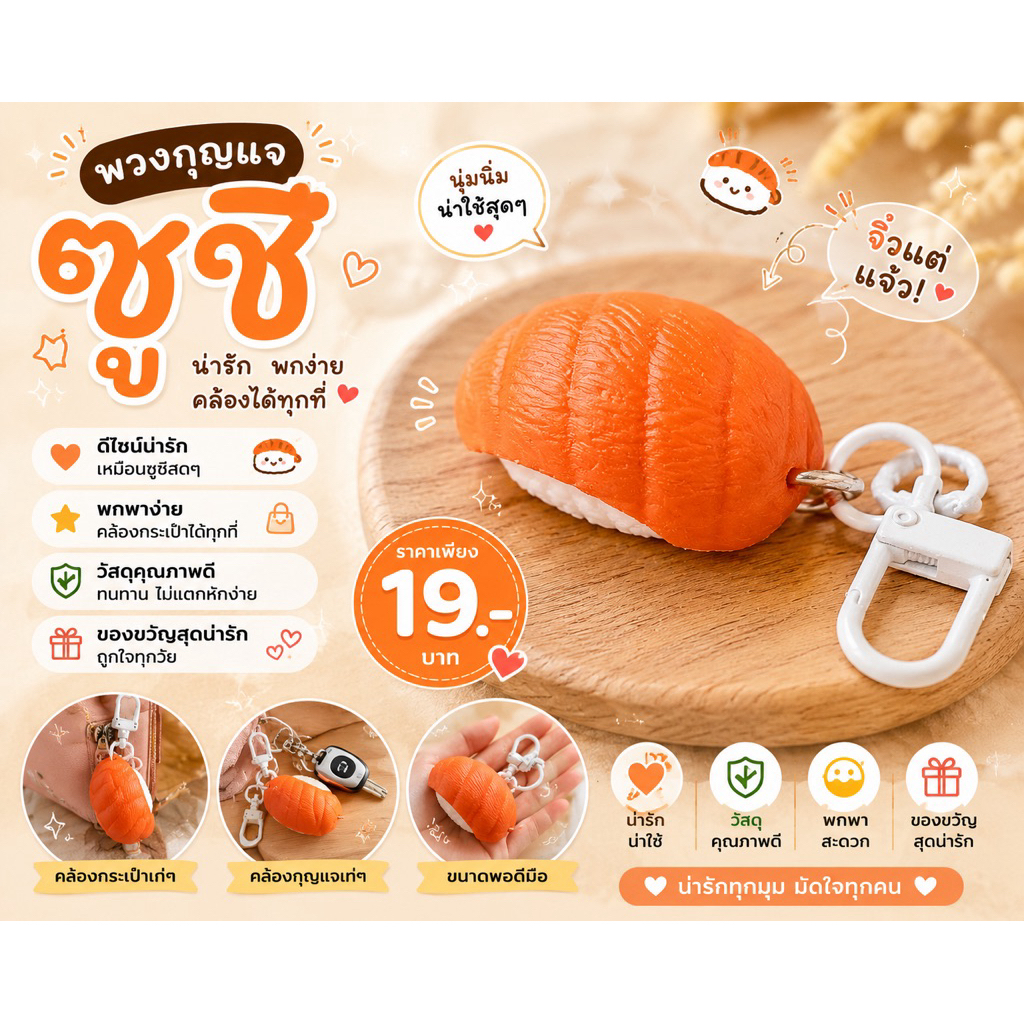 พวงกุญแจ Sushi (Sushi Keyschain)