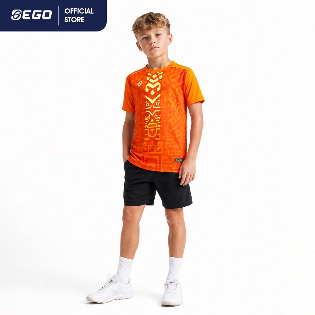 EG5160(KIDS) เสื้อฟุตบอลคอกลมเด็กพิมพ์ลาย AFCON (EGO SPORT)