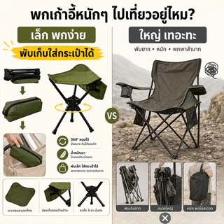 WTHB เก้าอี้แคมป์ปิ้ง พับได้ หมุนได้ 360° พกพาสะดวก รับน้ำหนัก 200kg พร้อมถุงเก็บ ใช้ได้ทั้งในร่มและ