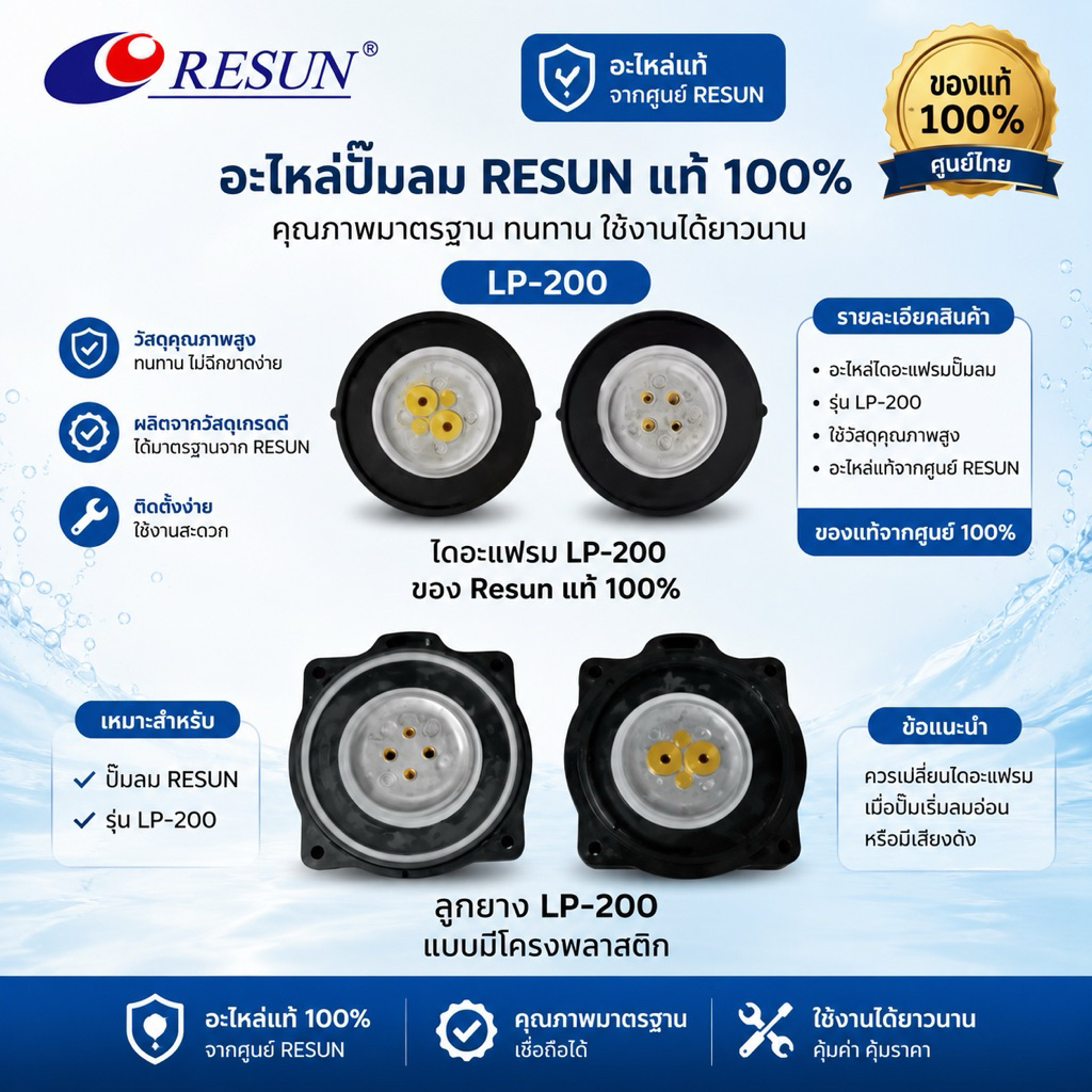 ลูกยาง LP-200 Resun ของศูนย์ไทย 100%
