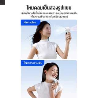 iMI พัดลมพกพาไอเย็น 2โหมดเย็น 4000mAh 100ระดับลม จอLED ชาร์จType-C พัดลมคล้องคอ พกเที่ยวออกกำลังกาย Cooling Mini Fan