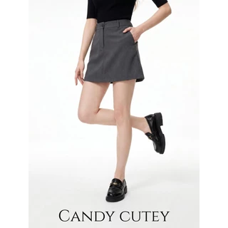CandyCutey รองเท้าโลฟเฟอร์สไตล์อังกฤษผู้หญิง พื้นนุ่มเบาใส่สบาย โลโก้โลหะดีเทลพิเศษ สวมง่าย เข้ากับทุกชุด ทำงานประจำวัน