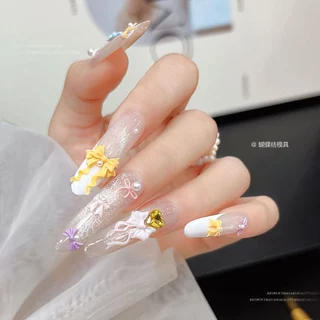 Nail.Girl แม่พิมพ์เล็บซิลิโคน แม่พิมพ์ซิริโคน 3D Bowknot เครื่องประดับเล็บ DIY เครื่องมือทําเล็บ
