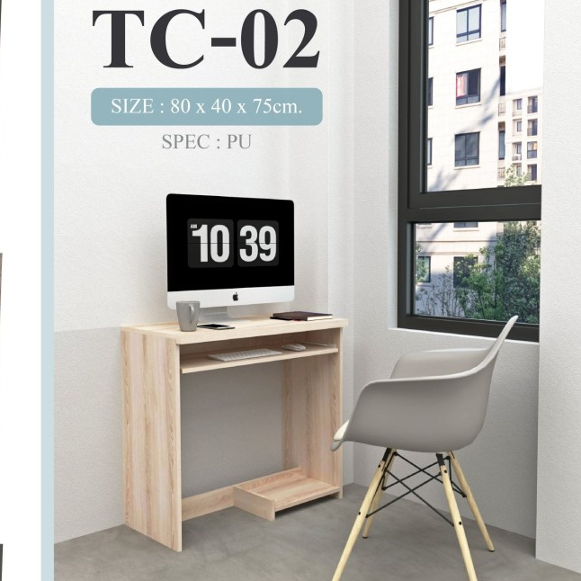 โต๊ะคอม โต๊ะComputer พร้อมช่องวาง CPU ขนาด 80 cm. รุ่น TC02