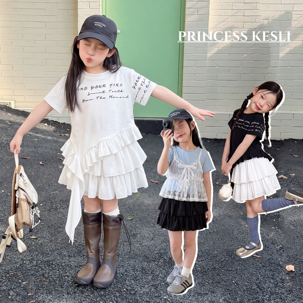 PRINCESS KESLI 2-12 ปี กระโปรงกางเกงแฟชั่น สําหรับเด็กผู้หญิง แบบทรงเค้ก และแบบจีบพลีท（พร้อมกางเกงขาสั้นซับใน