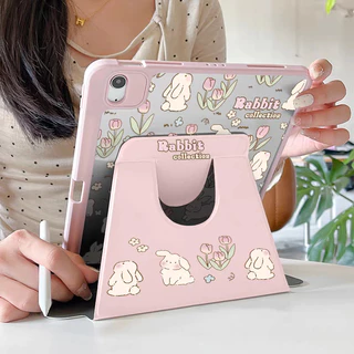 For เคสแท็บเล็ตรุ่น redmi pad 2 2026 Pad SE 8.7 /11 Pro 12.1 Xiaomi Pad 7/7Pro/8Pro หมุนได้360 องศาหมุน หลังโปร่งใส
