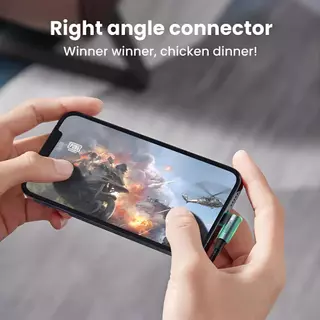 Ugreen PD20W สายเคเบิลไนล่อนถัก มุมขวา 90 องศา MFI USB-C สําหรับ iPhone 13 12 11 8 Pro Max