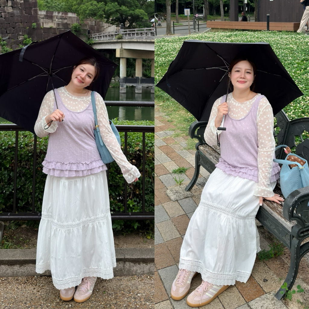 (❤️เอวสูงถึง 38") Flowing Layer Skirt กระโปรงสาวอวบ