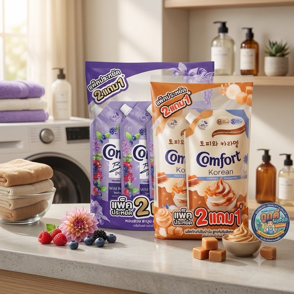 น้ำยาปรับผ้านุ่ม Comfort 470 มล. กลิ่นหอมสไตล์เกาหลี หอมยาวนาน 30 วัน