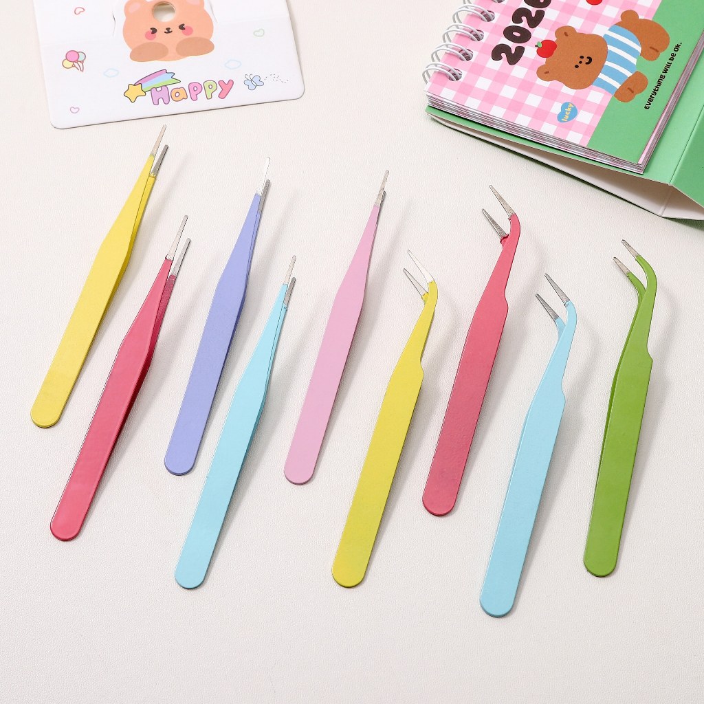แหนบโลหะปลายตรง-ปลายโค้ง สีสัน อุปกรณ์DIY งานคราฟต์-ทำสมุดภาพ-ติดสติกเกอร์-ร้อยลูกปัด-เครื่องประดับ