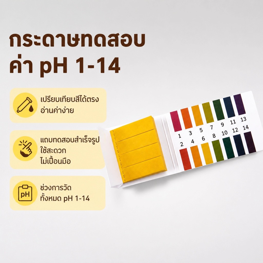 LEMO-T แถบทดสอบลิทมัส 80 แถบ สำหรับวัดค่า pH 1-14 ตัวบ่งชี้สากล พร้อมแผ่นเทียบสีมาตรฐาน COD