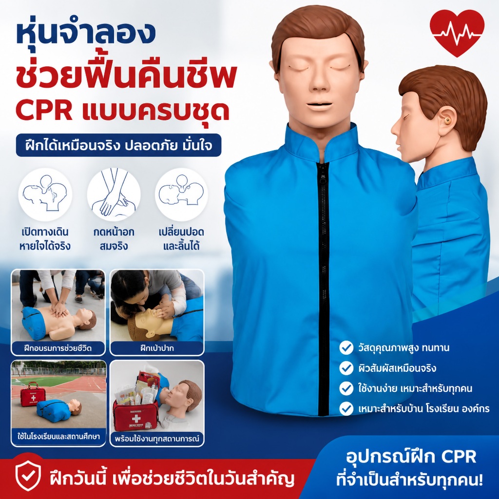 หุ่น cpr ผู้ใหญ่ หุ่น cpr Half-body Medical CPR ผู้ใหญ่มืออาชีพ รุ่น ผู้ใหญ่ หุ่นปั๊มหัวใจ