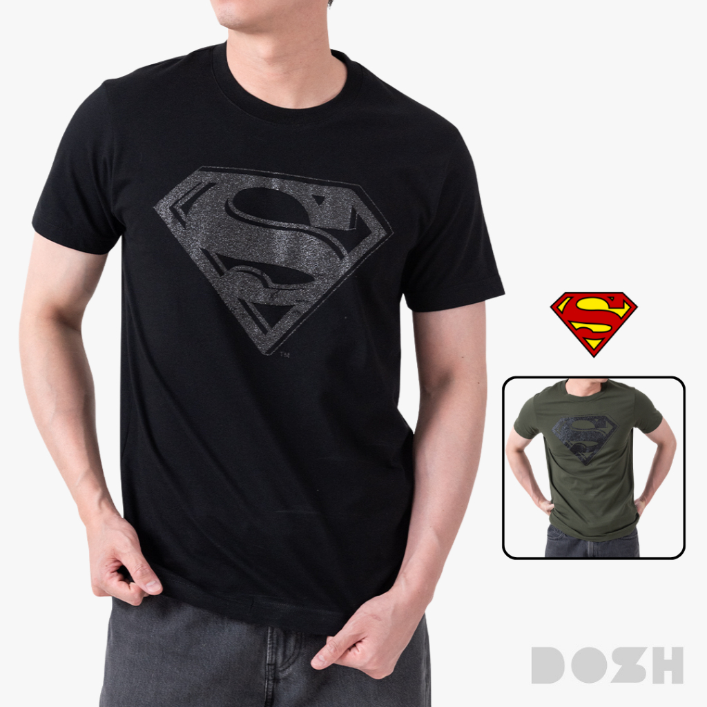 DOSH MEN'S T-SHIRTS SUPERMAN เสื้อยืดคอกลมผู้ชาย 2สี (ดำ-เขียว) FSMT5245 (XS-2XL)