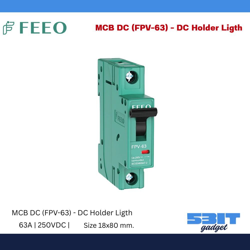 FEEO เบรกเกอร์ MCB DC (FPV-63) - DC Breaker 1P, 2P, 4P ขนาด 6KA และ 10KA