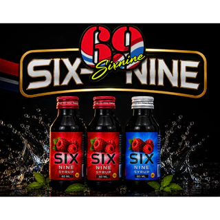 [3 ขวด]ไซรัป Six Nine(ซิก-ไนน์) ของแท้น้ำเชื่อมเข้มข้นกลิ่นราสเบอรี่ เกรดพรีเมี่ยม มี2สูตร ฝาเทาหมวาน ฝาแดงหอม