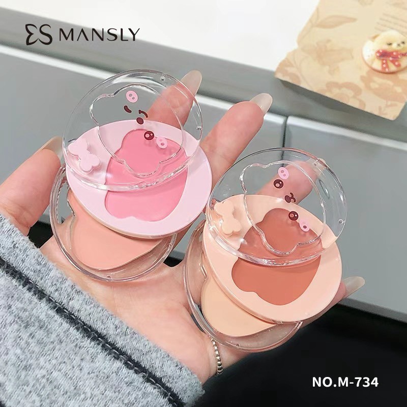 M-734 Mansly Blush Concealer Multi Palette บลัชออนและคอนซีลเลอร์ (2 Color in 1)