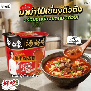 #927 🍜 มีให้เลือกอร่อยถึง 4 รสชาติ: รสซุปข้นกระดูกหมู (ขายดี) สีน้ำตาล รสซุปไก่ตุ๋นเข้มข้น สีเขียว รสซุปเนื้