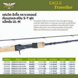 คันสปิน และคันเบท ตกปลาลำธาร เฟนวิค ทราเวลเลอร์ 5-7 ฟุต 3-4 ท่อน เวท UL-M / Fenwick Traveller Spining and Baitcasting