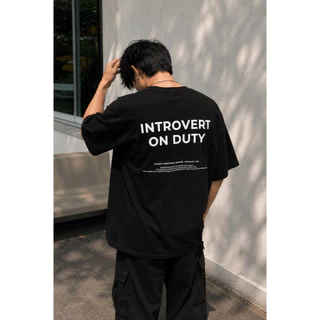 TIMEBOY เสื้อยืด INTROVERT ON DUTY ทรง Oversize เนื้อผ้า 100% Cotton Comb (TBY-2607-E002)
