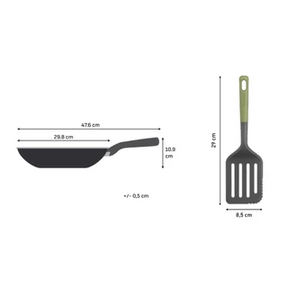 Tefal Excellence Fusion กระทะก้นลึก 28 ซม. ทนทาน เคลือบกันติด รุ่น G3381902 และK2791424 Essential 2 in 1 Cutting Turner