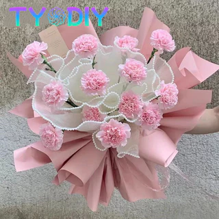 กระดาษห่อช่อดอกไม้ ประดับมุก เส้นด้ายลูกไม้ตาข่าย 4หลา สำหรับงาน DIY งานฝีมือ ประดิษฐ์ดอกไม้