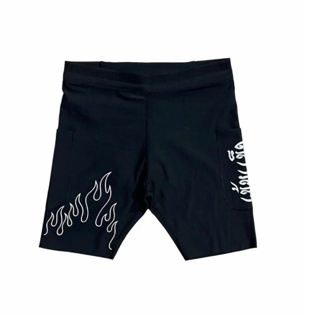 กางเกงรัดกล้ามเนื้อ เข้มแข็ง HT V.2 @khemkhaengrunningclub Half Tights Black “สีดำ“ V.2 ไฟลุกปลุกใจ FIRE “รีเฟล็ก”