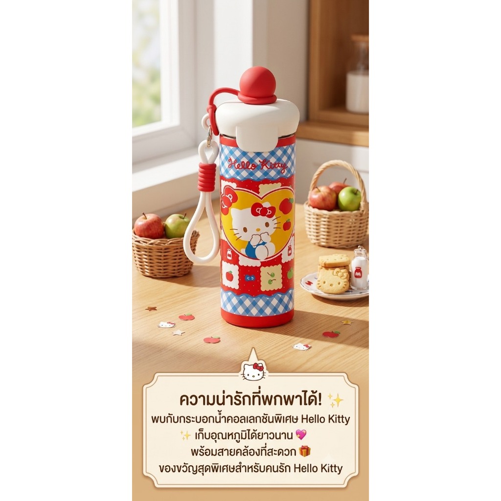กระบอกน้ำเก็บอุณหภูมิ 600ML. SUN316. ลิขสิทธิ์แท้ *กล่องด้านนอกลายชินนามอล*