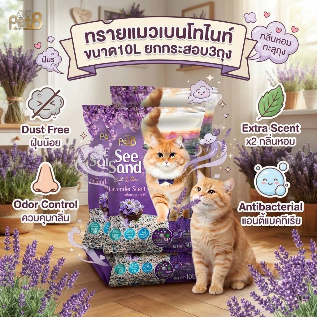 ถูกที่สุด pet8 See sand ลาเวนเดอร์ กลิ่นหอมทะลุถุง รูปที่ 3