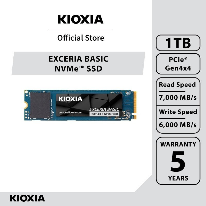 1TB / 2TB SSD (เอสเอสดี) KIOXIA EXCERIA BASIC PCIe Gen4 x4 M.2 2280