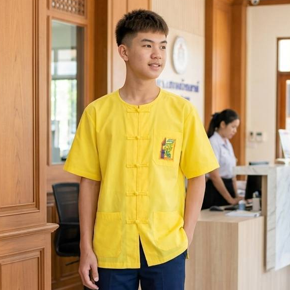 เสื้อเหลืองดอกคูณ คอกลมเด็ก