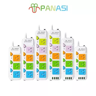 Panasi ปลั๊กไฟ รางปลั๊กไฟ ปลั๊กพ่วง USB สาย 2 3 5 เมตร เต็ม สายไฟต่อพ่วง มีช่อง 4 USB มีสวิตซ์เปิดปิด ปลั๊ก 3 ตา