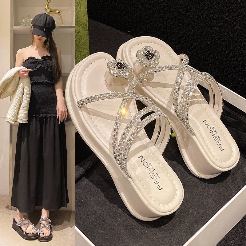 รองเท้าส้นตึก รองเท้าส้นเตารีดสตรี แฟชั่นเกาหลี สูง 5.5ซม Size 35-40 G244