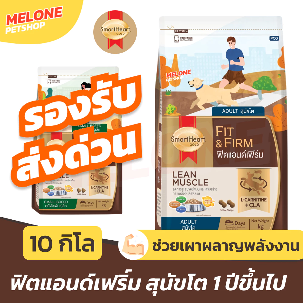 [ส่งด่วน ใหม่] อาหารสุนัข SmartHeart Gold Fit and Firm สมาร์ทฮาร์ท โกลด์ หมา เม็ด พันธุุ์ เล็ก กลาง ใหญ่ กระสอบ 10 kg