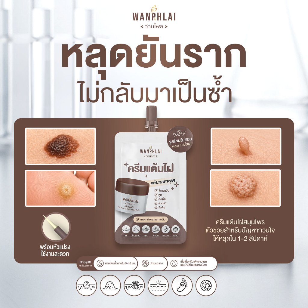 ครีมแต้มไฝ ว่านไพล ขี้แมลงวัน ติ่งเนื้อ หูด ตาปลา แก้ปัญหา สิวหิน ครีมกำจัดไฝว่านไพล ไฝ หูด จี้ไฝ แต้มไฝ ขนาด 1.2 กรัม
