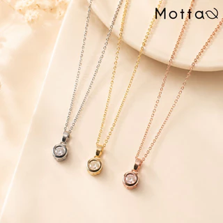 Motta Necklace สร้อยคอชุบทองคำขาว จี้ดอกไม้เพชรเกรดพรีเมียม ตัวเรือนเงางาม น้ำหนักเบา