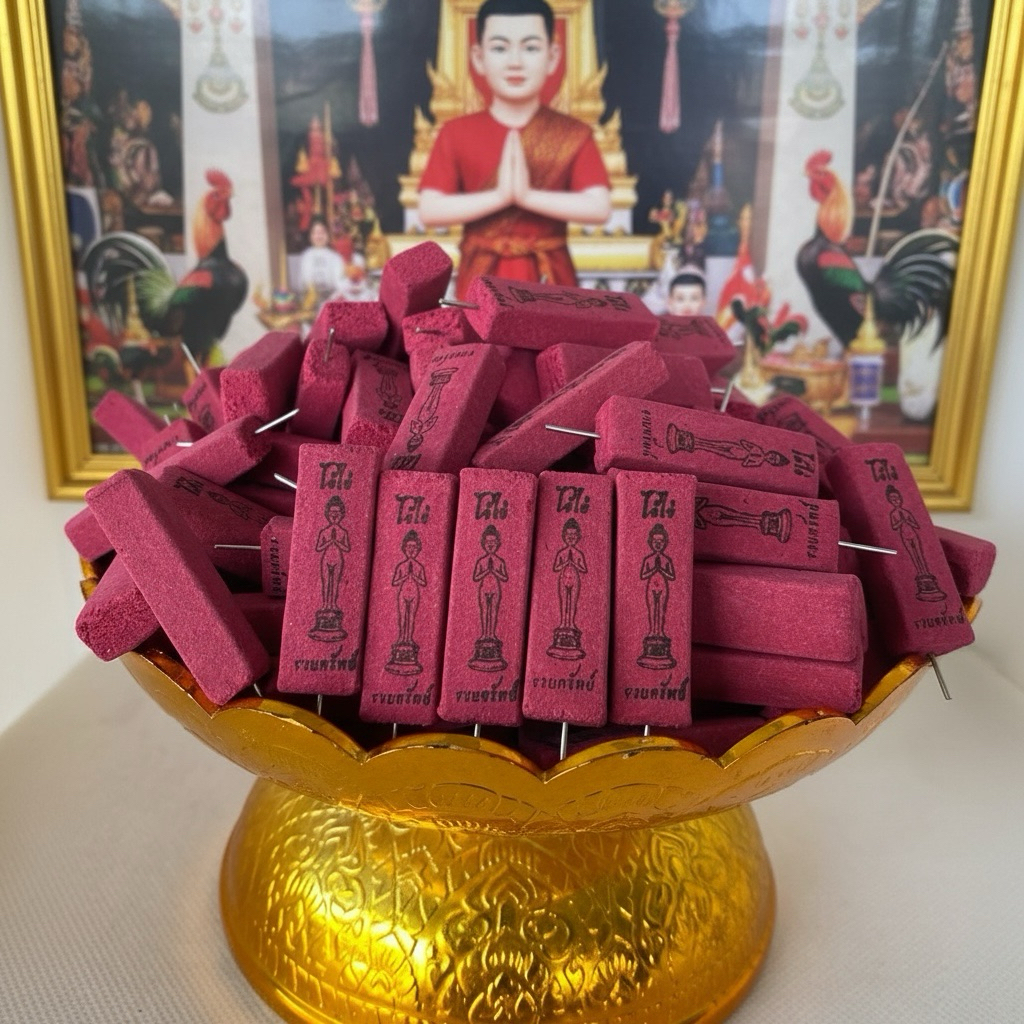 ธูปไอ้ไข่ก้อนแดง เลข3หลักชัด ผ่านพิธีทางวัดแล้ว