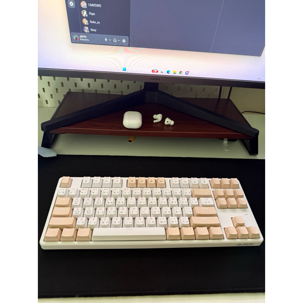 WIRELESS KEYBOARD (คีย์บอร์ดไร้สาย) AJAZZ AK871 (สีชมพู)