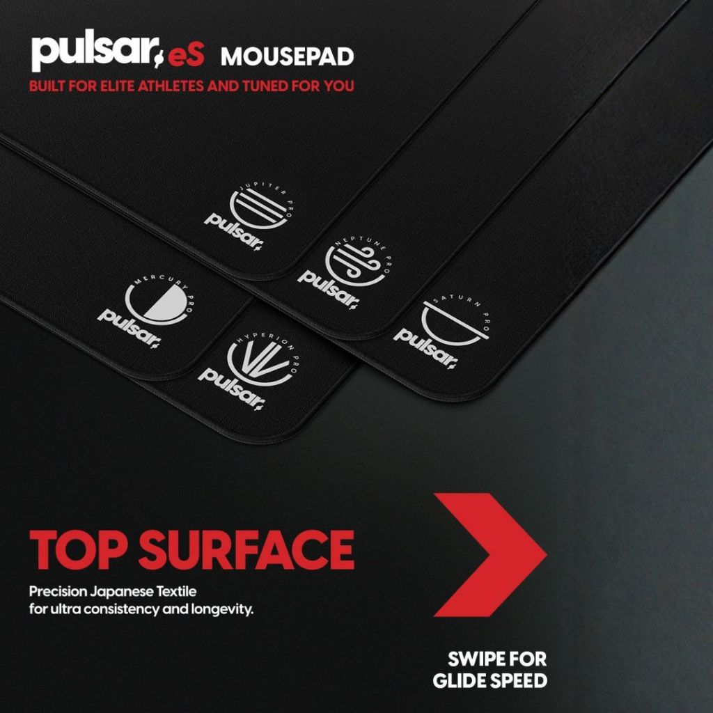 Pulsar Saturn Pro Gaming Mousepad XL Soft แผ่นรองเมาส์เกมมิ่ง Control FPS (Jet Black / Radiant Ruby)
