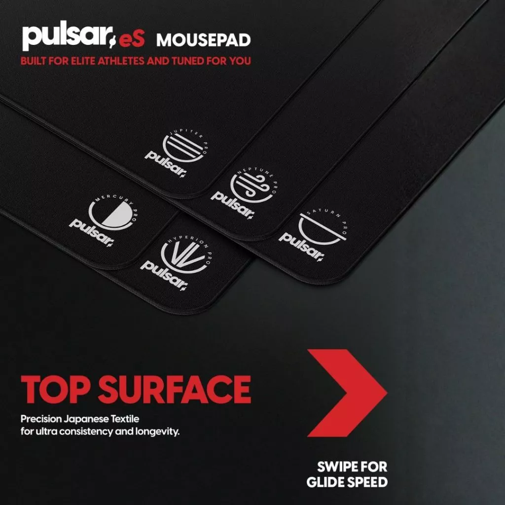 Pulsar Saturn Pro Gaming Mousepad XL Soft แผ่นรองเมาส์เกมมิ่ง Control FPS (Jet Black / Radiant Ruby)