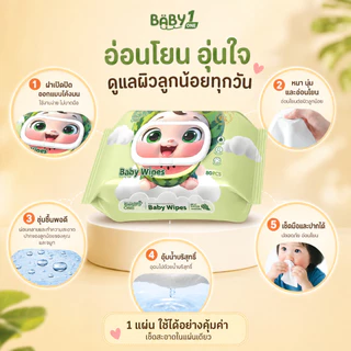 BABYONE ทิชชู่เปียกเด็ก 100 แผ่น ผ้าเช็ดทำความสะอาดเด็ก Wet Wipes กลิ่นผลไม้ ปราศจากแอลกอฮอล์