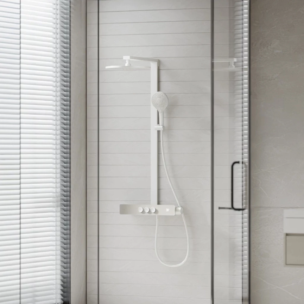 KOHLER (Special deal) Aparu 3 way thermostatic shower column ก๊อกผสมยืนอาบ พร้อมชุดฝักบัว สีขาวด้าน K-37963T-9-MWH