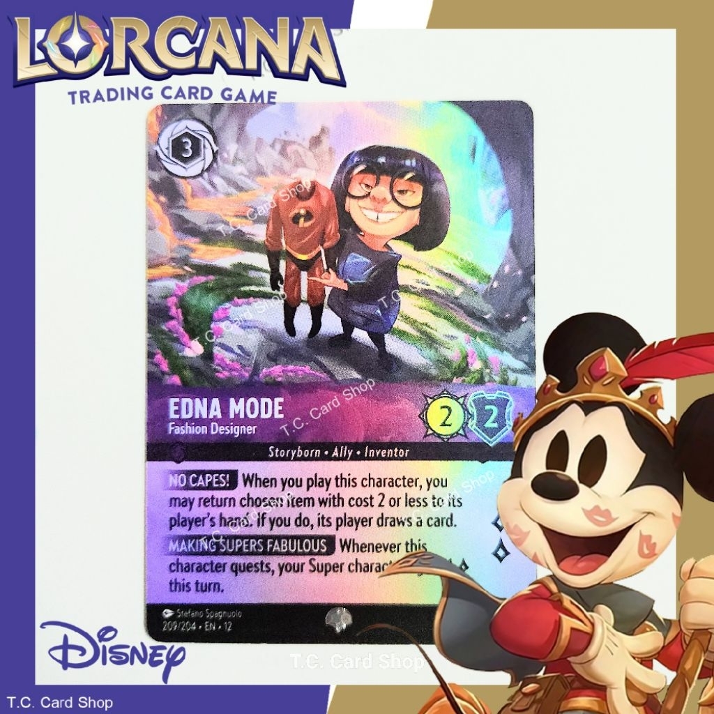 Edna Mode - Fashion Designer (FOIL) EN12 209/204 EPIC (Wilds Unknown) - Disney Lorcana  (ดิสนีย์ ลอร