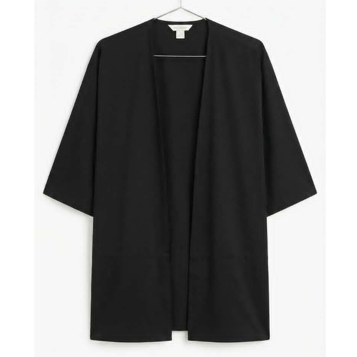 เสื้อคลุมคาร์ดิแกนสีดำ Black cardigan ทรงกิโมโน h&m eur34 รอบอก 52-54 นิ้ว มือสองสภาพดี