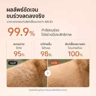หวีแมว หวีแปรงขนสัตว์เลี้ยง สางปมฝังแน่น ลดขนร่วง แปรงกำจัดขนร่วง ขจัดขนชั้นในได้หมด เหมาะสำหรับผมยาว แมว สุนัข