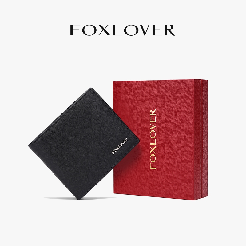 FOXLOVER กระเป๋าสตางค์ผู้ชายระดับพรีเมียม - 6 ช่องใส่บัตรพร้อมช่องใส่รูปและช่องใส่ธนบัตร ของขวัญกระเป๋าสตางค์คุณภาพสูง